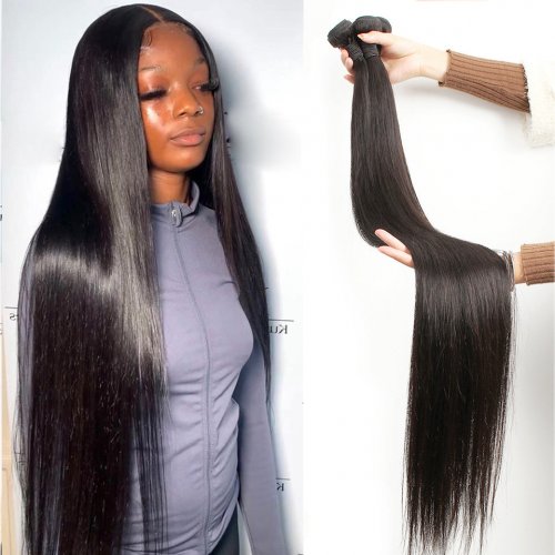 10A Brazilian Straight Human Hair Bundles Unprocessed Virgin Human Hair Weave Bundles Hair Extensions No Tangle For Black Women