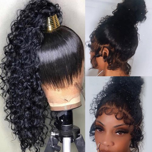 360 HD Lace Frontal Wig 30 Inch Water Wave 13x4 Lace Front Human Hair Wig Deep Curly Glueless Frontal Remy Brazilian 4x4 Closure