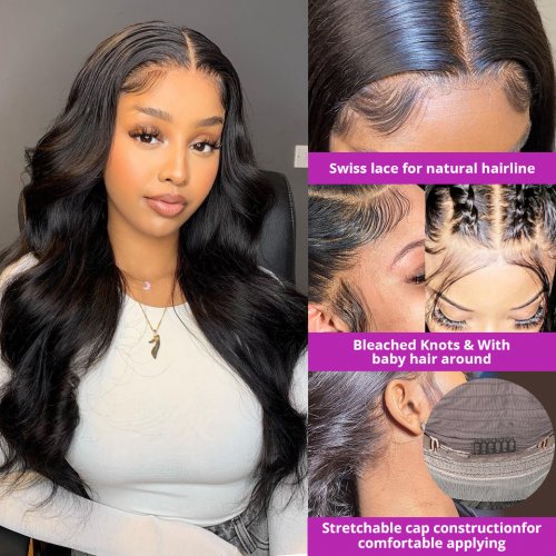 30 40 Inch Body Wave 13x6 Lace Front Human Hair Wigs For Black Women Brazilian Remy 250 Density Water Wave 13x4 Lace Frontal Wig