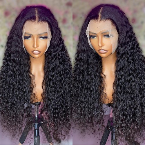 200% Deep Wave Lace Front Wigs For Women Pre Plucked With Baby Hair Curly Human Hair Wigs Water Wave Frontal Wigs Lace Closure