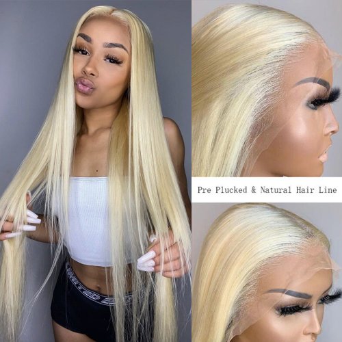 613 Frontal Wig Honey Blonde Colored Straight Lace Front Human Hair Wigs For Women Brazilian Hd Transparent 4x4 Closure Wig