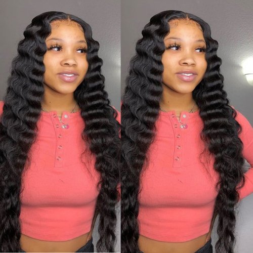  30inch Brazilian Lace Front Human Hair Wigs For Black Women Loose Deep Wave Frontal Wig Curly Lace Front Closure Wig