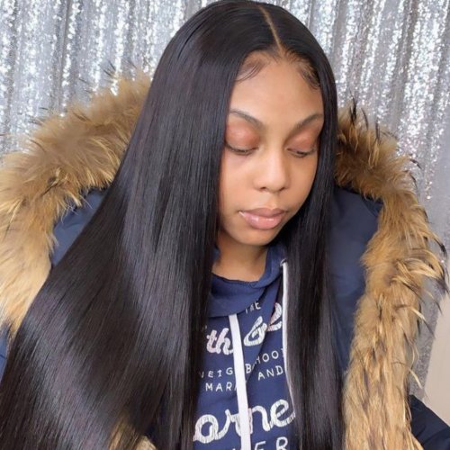 Straight Transparent Bundles with Frontal 30 Inches Long Straight Bundles With Closure Brazilian Hair Weave Bundles With Closure