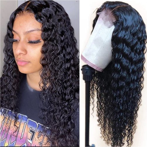 Curly Human Hair Wigs 13x4 Lace Part Wig Kinky Curly Wig Preplucked with Baby Hair Remy For Women 4x4 Curly Closure Wig