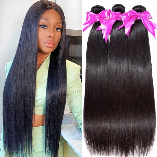 Brazilian Human Hair Bundles Straight 10A Remy Human Hair Unprocessed Virgin Straight Hair Extensions Human Hair Weave Bundles