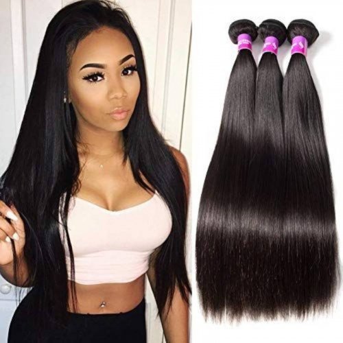 Super Double Drawn Virgin Hair Bundles Arabella Brazilian Straight Hair 100% Human Hair Bundles With 4x4 Transparent LaceClosure