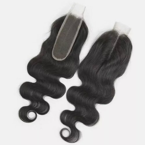 2x6 Swiss Lace Straight closure 10-22 Inch Silky Straight Wave Raw Indian Human Hair Body Wave 2x6 Lace Closure With Middle Part