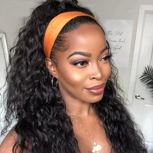 Wholesale Competitive Price Beautiful Cute Half Wigs Adjustable Human Hair Lace Front Headband Wig For Black Women