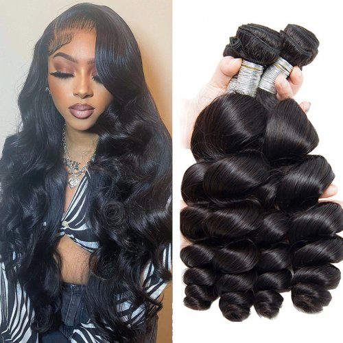 Peruvian Loose Wave 1 3 4 Bundles Natrual Unprocessed Virgin Human Hair Weave Loose Wave 100% Human Hair Extensions Sale