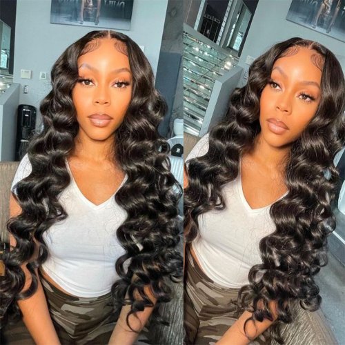 Loose Wave Human Hair Bundles 1/3/4PCS Deep Loose Brazilian Hair Weave Bundles Natural Black Remy Hair Extensions for Women