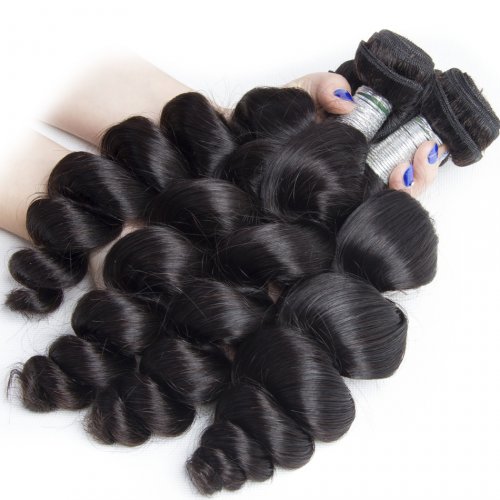 Loose Wave Bundles With Closure Brazilian Hair Weave Bundles With Closure RXY 100% Human Hair Closure With Bundles 3+1 remy