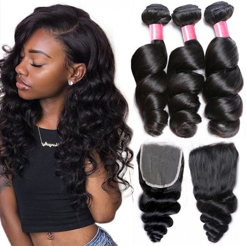 Loose Wave Human Hair Malaysian Virgin Hair Wave 3 Bundles Hair Weaves Weft Natural Color Remy Extensions