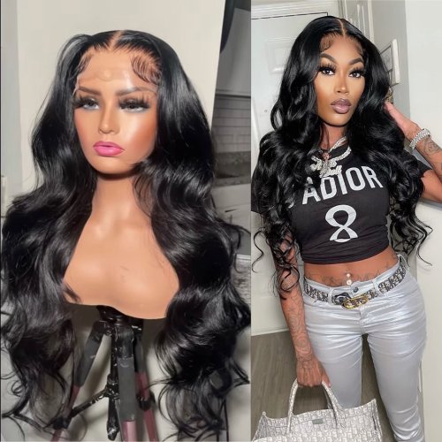 13X6 HD Transparent Lace Front Human Hair Wigs For Women Brazilian Body Wave 13x4 Lace Frontal Wigs Pre Plucked 4x4 Closure Wigs