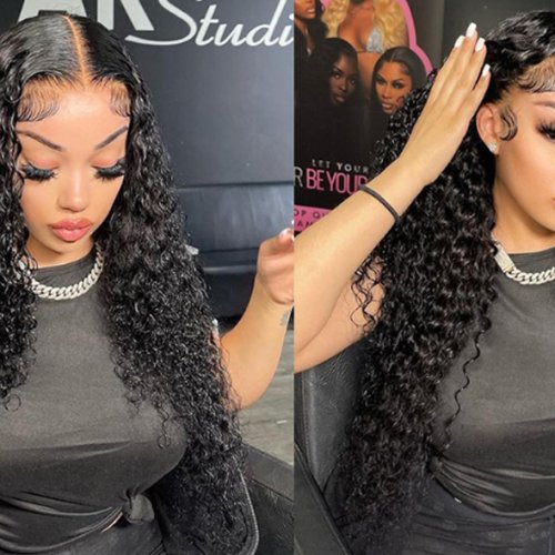 10A Peruvian Hair Bundles With Frontal Water Wave Bundles With Frontal Closure 13x4 Ear to Ear Lace Human Hair Weave Extensions