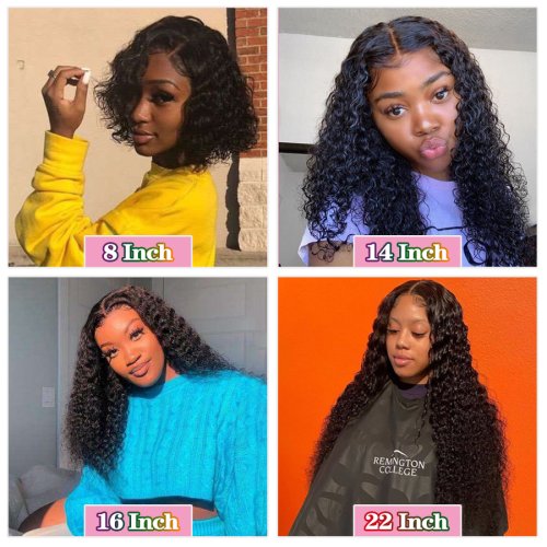 Brazilian Virgin Human Hair Water Wave Bundles With Closure 100% Unprocessed Deep Curly Wet and Wavy Bundles With Lace Closure