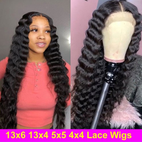 HD Undetectable Lace Front Human hair Wigs Loose Deep Wave 13x4 Lace Frontal Wigs For Black Women Peruvian Lace Closure Wigs