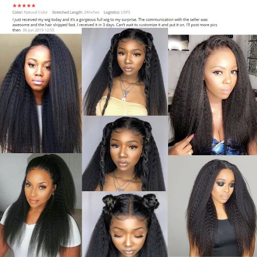 Brazilian Kinky Straight Half Wig 8''-26inch Long Human Hair Wig For Black Women Brazilian Kinky Straight Headband Human hairWig