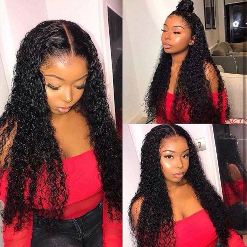 Kinky Curly Bundles With Frontal 13x4 Brazilian Virgin 100% Unprocessed Human Hair Jerry Curl Deep Wave 3 Bundles With Closure