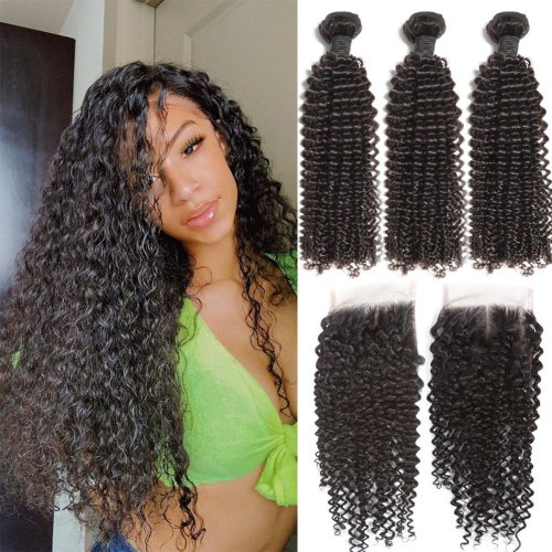 Kinky Curly bundles with Closure Afro Kinky Curly Human Hair Bundles with Closure Brazilian hair bundles with hd Lace Frontal