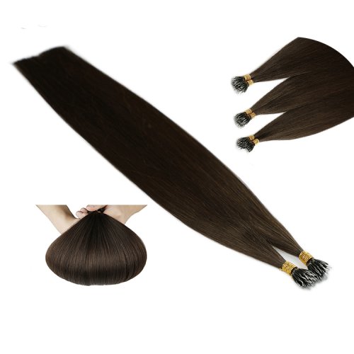 Wholesale Russian Cuticle Aligned Double Drawn Keratin Nano Bead Ring Hair Extension