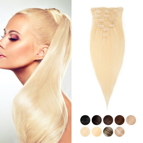 Wholesale European Russian Clip In Human Hair Extensions Virgin Remy Seamless Clip In Hair Extensions