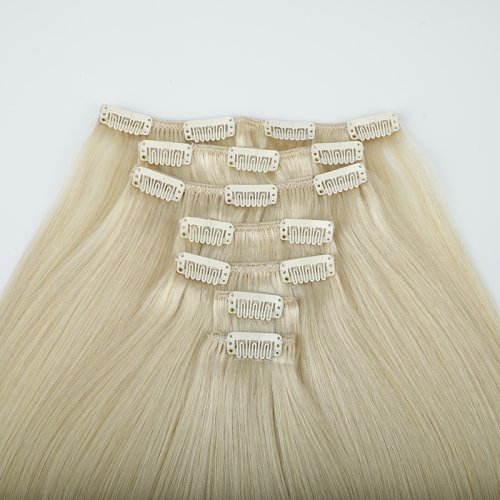 100% Russian Human Remy Clip On Hair Extensions Wholesale Natural Seamless Indian Clip In Hair Extension