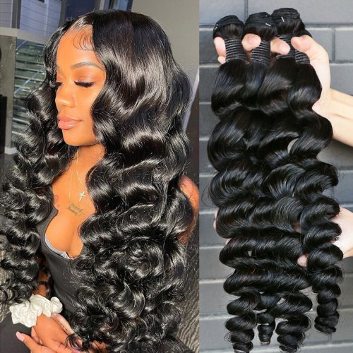 30 36 40 Inch Loose Deep Wave Bundles with Closure 4x4 5x5 Hd Lace Closure With Bundles And 13x4 Frontal 100% Remy Human Hair