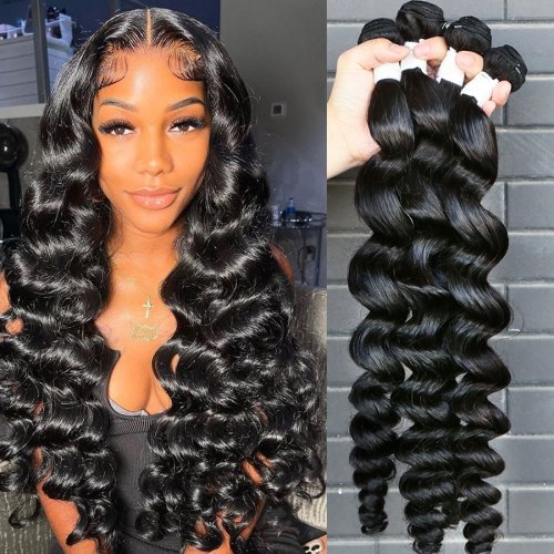 30 36 40 Inch Loose Deep Wave Bundles with Closure 4x4 5x5 Hd Lace Closure With Bundles And 13x4 Frontal 100% Remy Human Hair