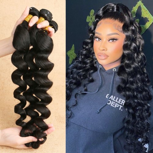 Loose Deep Wave Bundles With Closure Brazilian Hair Weave 3 Bundles With Closure Human Hair Bundles With Lace Closure